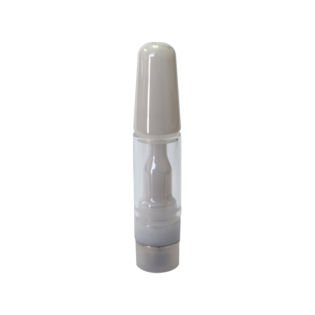 White 0.5 ml Zirconia 007 510 thread vape cartridge with round mouth tip