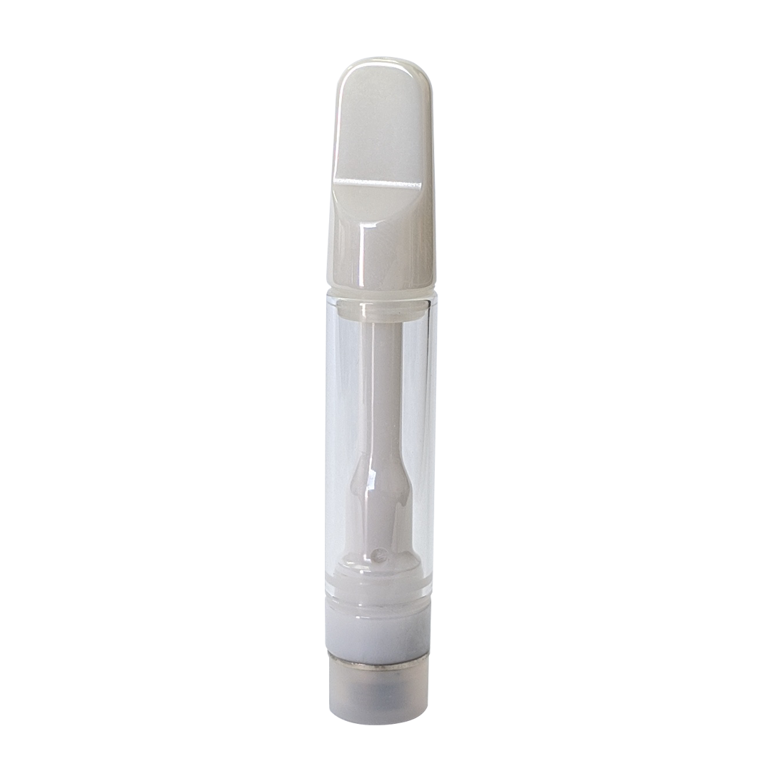 White 1 ml Zirconia 007 510 thread vape cartridge with flat mouth tip