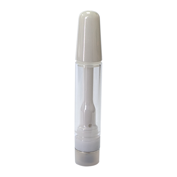 White 1 ml Zirconia 007 510 thread vape cartridge with round mouth tip